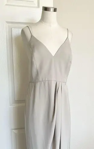 Shona joy Draped Midi Oyster Grey Dress