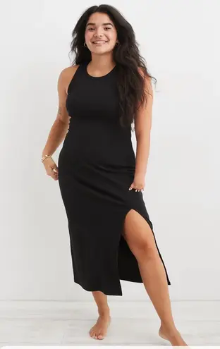 Aerie  Open Back Black Midi Dress Size Medium - Image 1