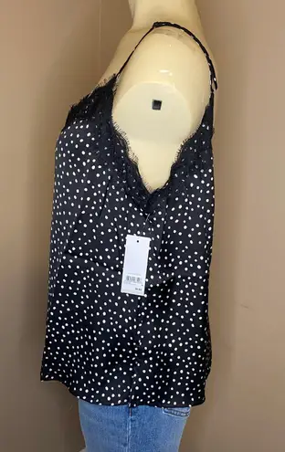 Nordstrom NWT  BP. Lace Black Sketchy Dot Tank Top Camisole Size Medium