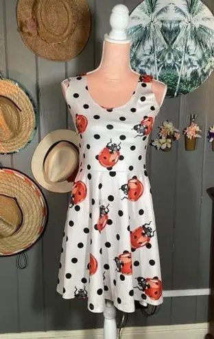 Ladybug Polkadot White Dress Small