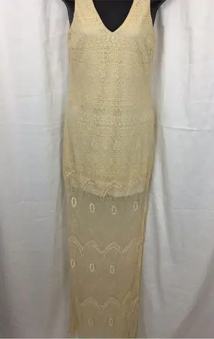 Lush Clothing Lush Lace Cream Maxie Dress Small