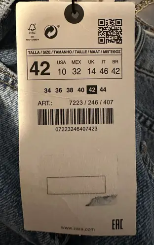 ZARA Blue Straight Leg Jeans