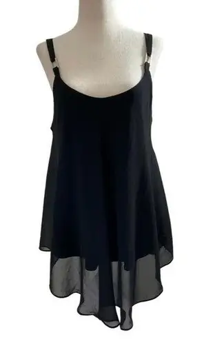 AB Studio Women Size Medium Black Blouse Shirt Top Sleeveless 8-319