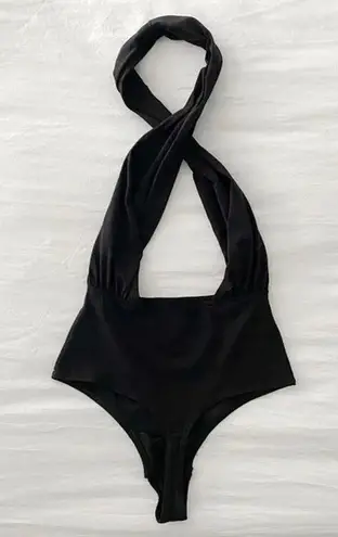 Cosabella Bisou Cross Halter Bodysuit Black Size S Retail $125