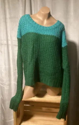 Mossimo Color Block Sweater L Green Size L