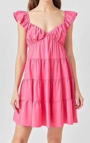 Endless Rose NWT Tiered Mini Dress Fuchsia
