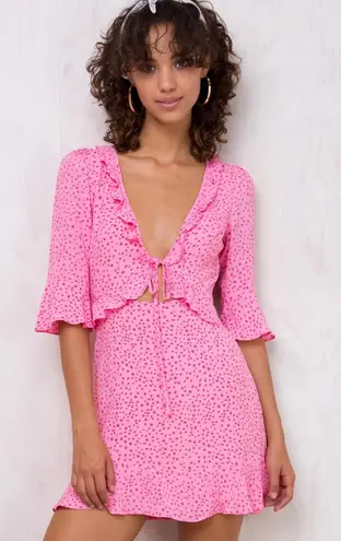 For Love Lemons Nostalgic tie front dress in pink star Size M 125 From Amanda