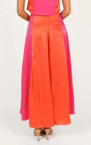 Petal and Pup  Lula Orange & Pink Colorblock High Low Midi Skirt M