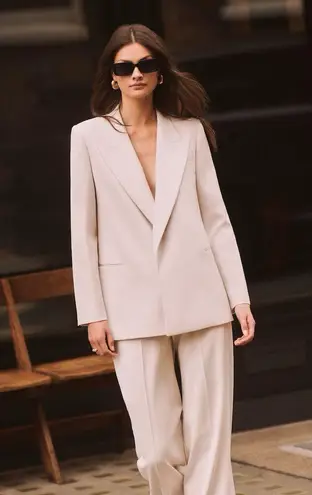 Reiss NWT Maya Open Front Blazer in Beige Size US4