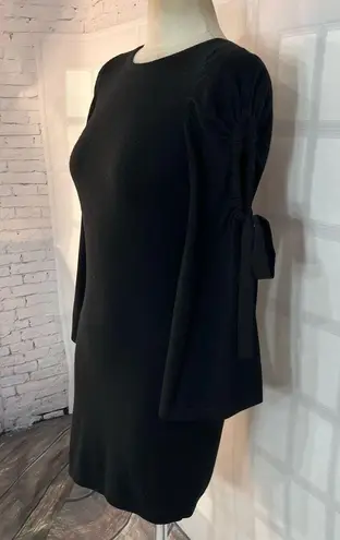 Club Monaco Cut Out Long Sleeve Wool Black Mini Sweater Dress Size XS