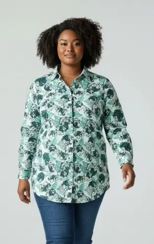 *Duluth Trading Sidwinder Printed Shirt Womens Lg Green Floral Outdoor Workwear Size undefined