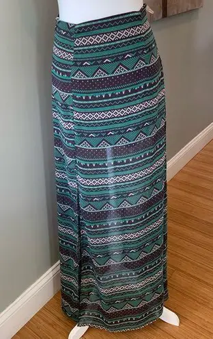 Jella Couture NWT green tribal maxi skirt