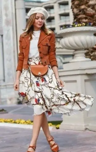 ZARA 100% leather and chain waist belt bag with silver hardware