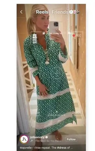 Julia Amory ✿ The Majorelle Caftan ✿ Green Floral White Lace ✿ XS ✿ Sexy Mumu