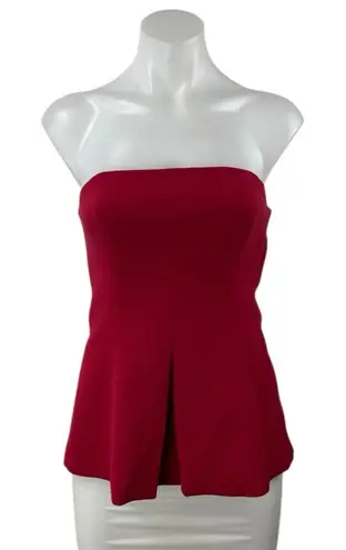 Rachel Roy Women's Red Strapless Sleeveless Peplum Bustier Tube Blouse Top Sz 0