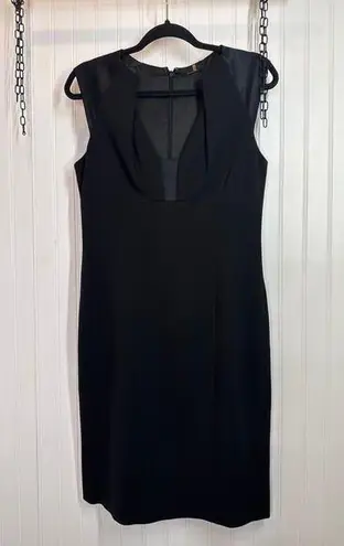 Elie Tahari Sheath Dress Black Sleeveless Knee Length LBD Career Workwear Size 6