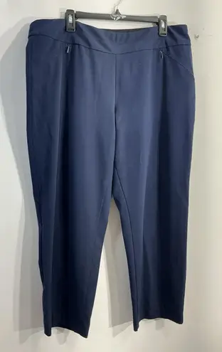 Investments Womans Petite Pullon Casual Pants 16 PS Navy Zip Pockets