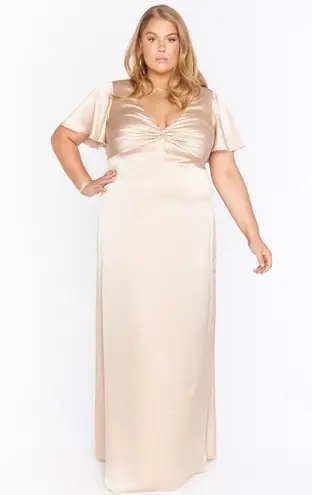 Show Me Your Mumu  Rome Twist Gown In Champagne Luxe Satin