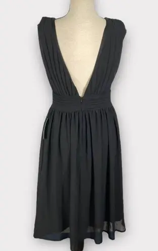 Love by Design Melissa Chiffon Fit & Flare Dress Women's Med Black NWT