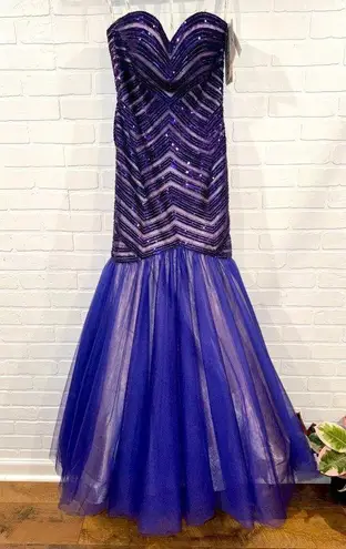 Mon Cheri NEW Le Gala by Beaded Mermaid Strapless Dress Special Occasion Gown