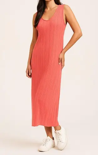 Andree by Unit Pink Ribbed Sleeveless Midi Dress Women’s Size Small