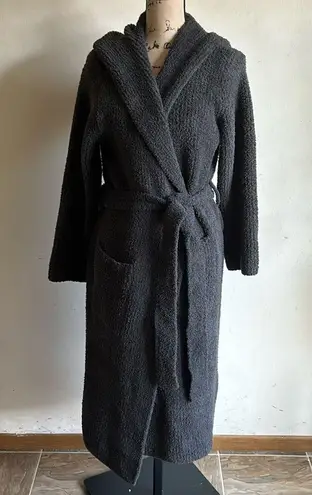 Barefoot Dreams  Cozy Chic Hooded Carbon Gray Bathrobe Sz 1 NWT