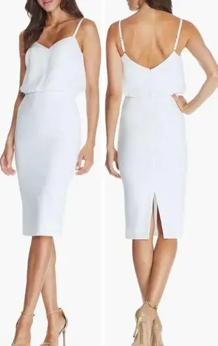 Dress the Population NWOT  Alondra Blouson White Sheath Dress Size XS