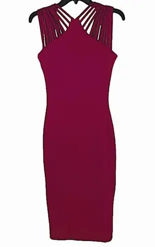Dress the Population Gwen in Pop Pink Strappy Bodycon Dress Size Extra Small