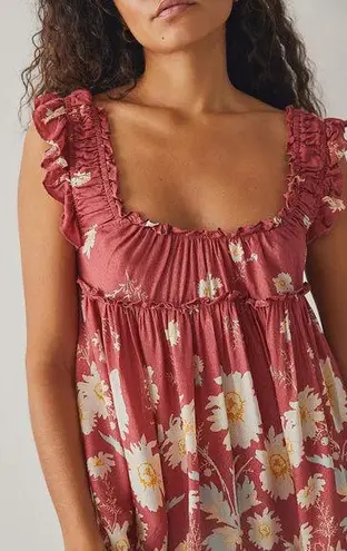 Free People  Bali Wild Daisy Slip Dress Renaissance Red Combo Size Med NWT $88