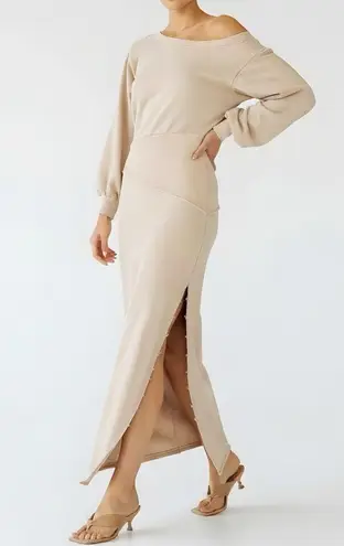 SER.O.YA. Elo Long Sleeve Fleece Sweater Dress, Camel, Large Brown