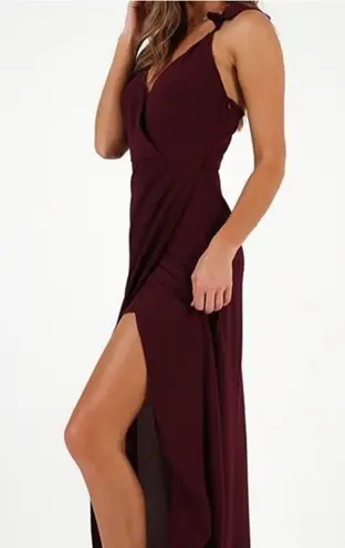 Showpo Trust Nobody Maxi Dress Wine Red Wedding Guest NEW Womens UK 18 US 14