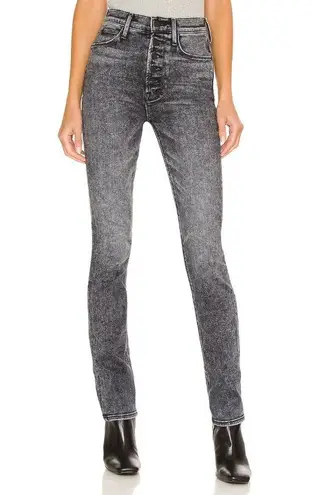 NWT Mother The Pixie Dazzler Skimp in Train Stops Acid Stretch Crop Jeans 24 Black