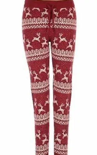 American Eagle  Ahh-amazingly Soft Reindeer Sweater Joggers XS Holiday Cheer Red