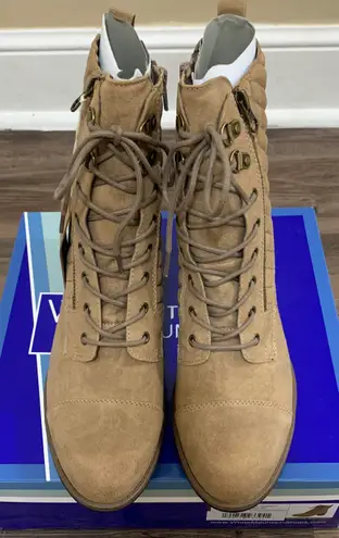 White Mountain Tan Dorsett Lace Up Combat Boots