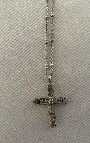 Authentic Virgins Saints & Angles (VSA) Silver Crystal Cross Necklace