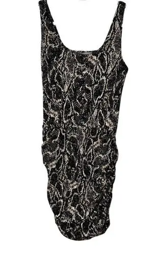 Tart BLACK WHITE SNAKESKIN PRINT BODYCON STRETCH DRESS MEDIUM