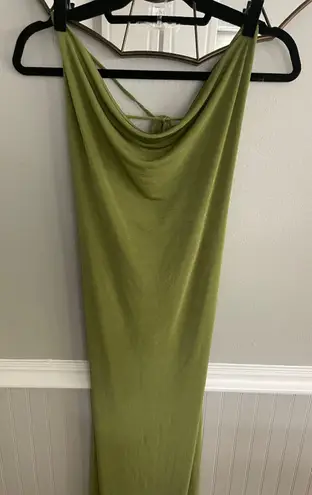 Meshki Armani Ice Jersy Cowl Back Maxi Dress Green Size Large