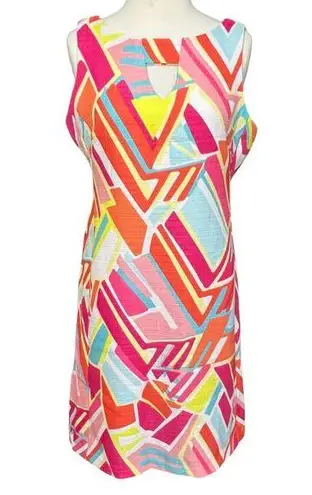 Ronni Nicole Sheath Dress Womens 6 Multicolor Geometric Sleeveless Mod Retro