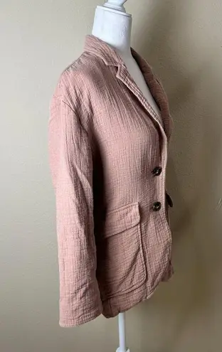 Madewell Linen Blend Gauze Neutral 2 Button Blazer Jacket Size Small