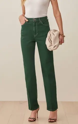 Reformation  Jeans Cowboy High Rise Straight Jean in
Emerald Green New Size 25