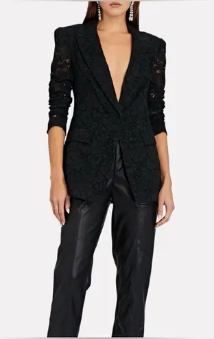 Veronica Beard Long and Lean Cotton Corded Lace Jacket Black Sz 2