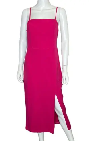 MELLODAY Techno Crepe Square Neck Dress Viva Magenta Women’s Sz M