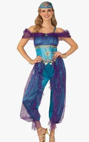 #4 Women's 2Pc Gypsy Belly Dancer 💃 Halloween 🎃 Costume Blue Purple size Medium