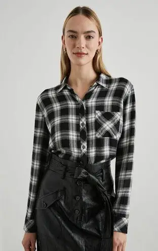 Rails Hunter Black White Midnight Snow Plaid Button Up Shirt Size Small NWT