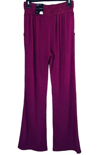 INC X-Small Flare Knit Sweater Pants Pockets Stretch Autumn Berry Magenta New