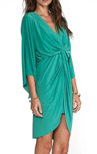 MISA Los Angeles NWT Long Sleeve Knot Dress in Eucalyptus