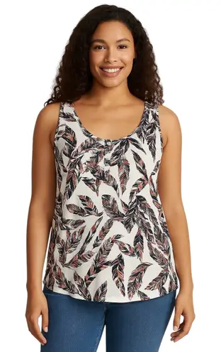 Jessica London Plus Size 18/20 Tank Top Sleeveless Feather Print Boho Knit 1440