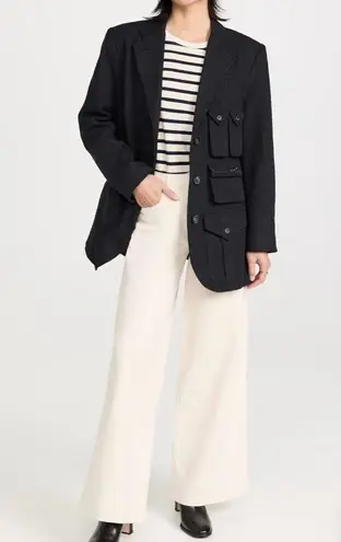 SMYTHE Surplus Cargo Blazer Jacket Wool Blend Black Size M Size M