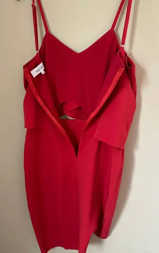 Elliatt x Revolve red cutout asymmetrical Valentines Day mini dress