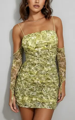 Camila Coelho Mariposa Mini Dress, Yellow Butterfly, XS